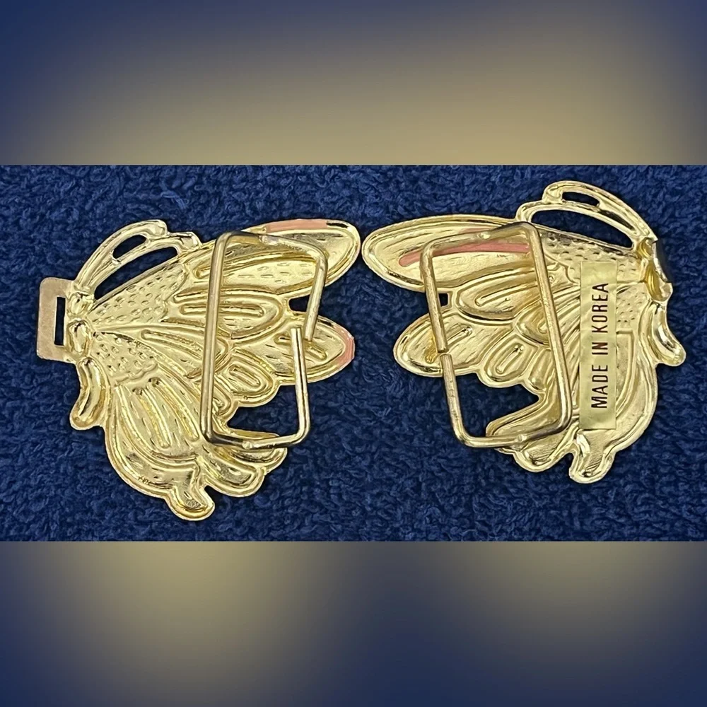 Vintage‎ Enamel Metal Butterfly Belt Buckles Lot.